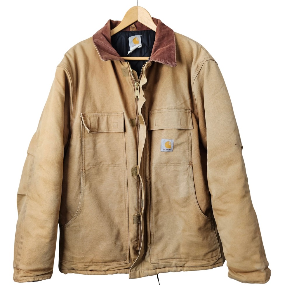 Carhartt Mens Arctic Traditional Coat Brown Cotton Duck Jacket Large RN#16806??